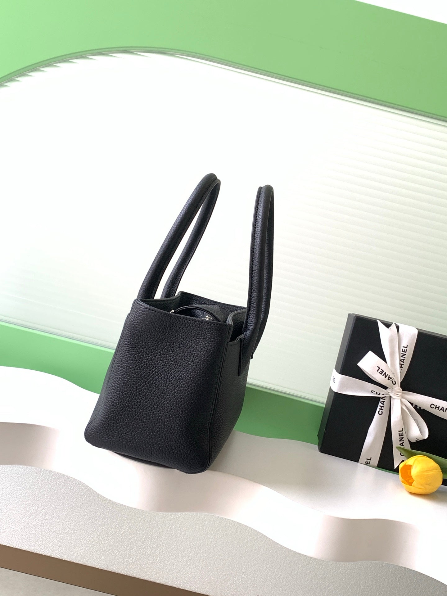 Chanel Cerf Small Tote Bag Black & Silver