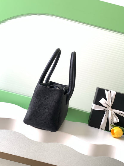Chanel Cerf Small Tote Bag Black & Silver