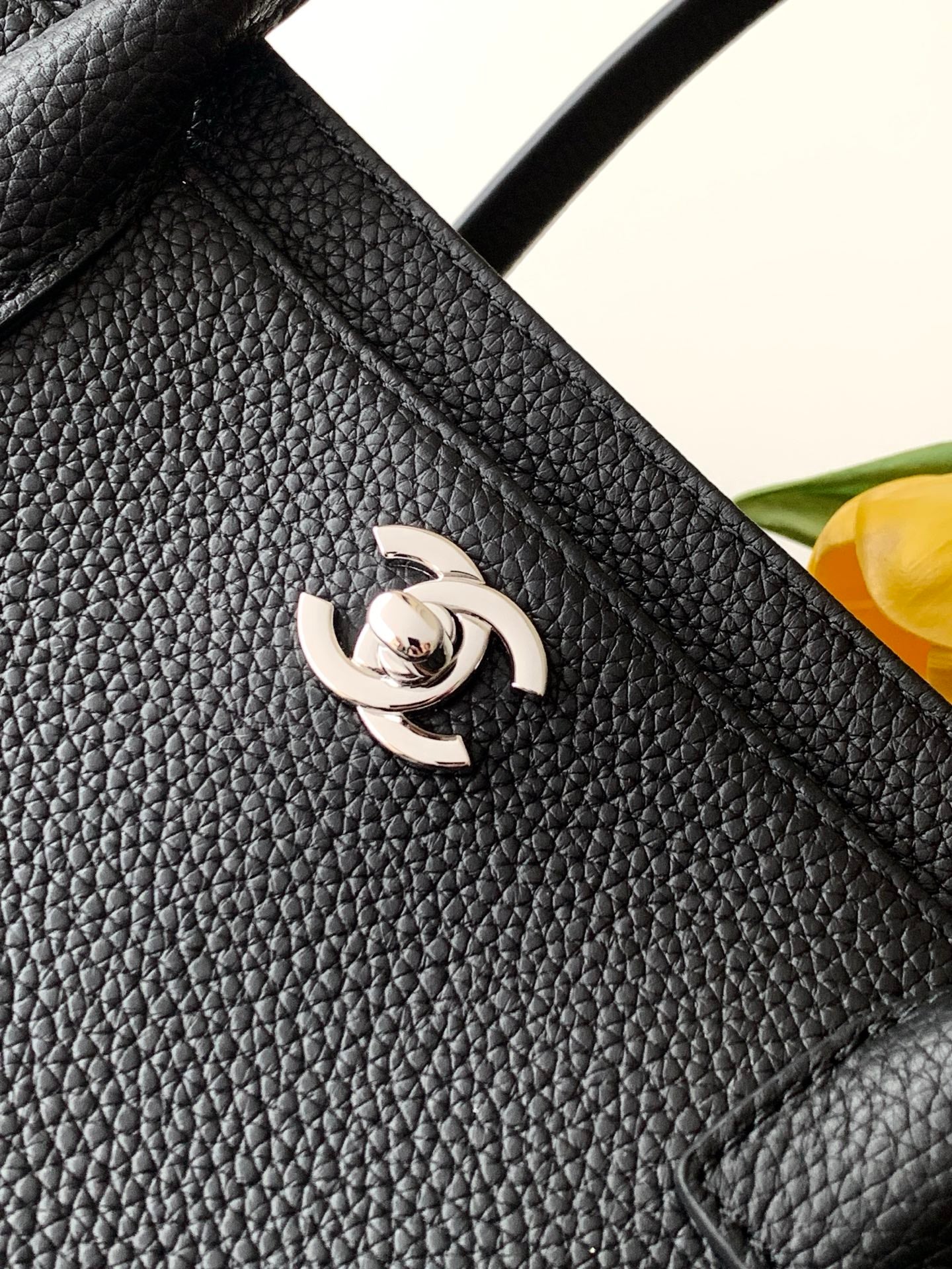 Chanel Cerf Small Tote Bag Black & Silver