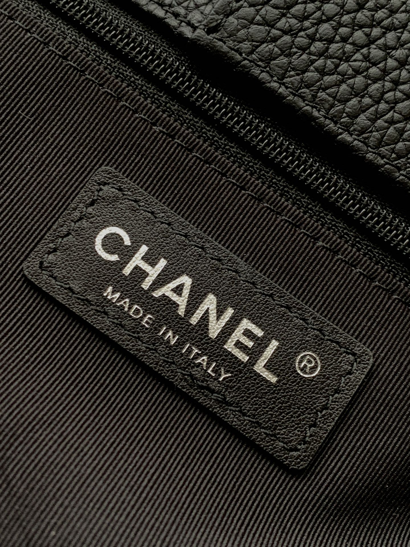 Chanel Cerf Small Tote Bag Black & Silver
