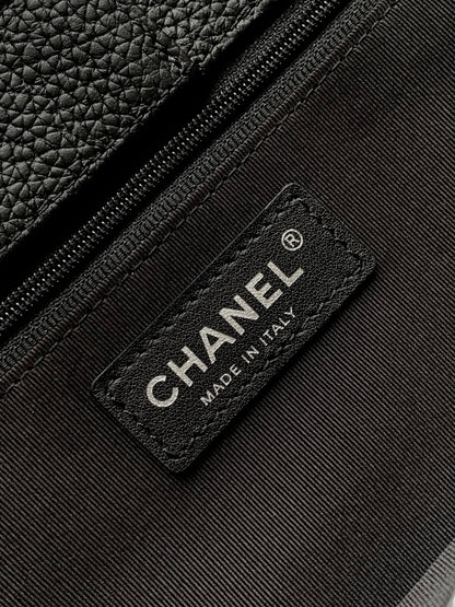 Chanel Cerf Medium Tote Bag Black & Silver