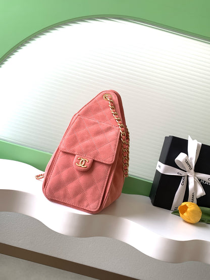Chanel 26C Mini Suede Drawstring Top Handle Bag