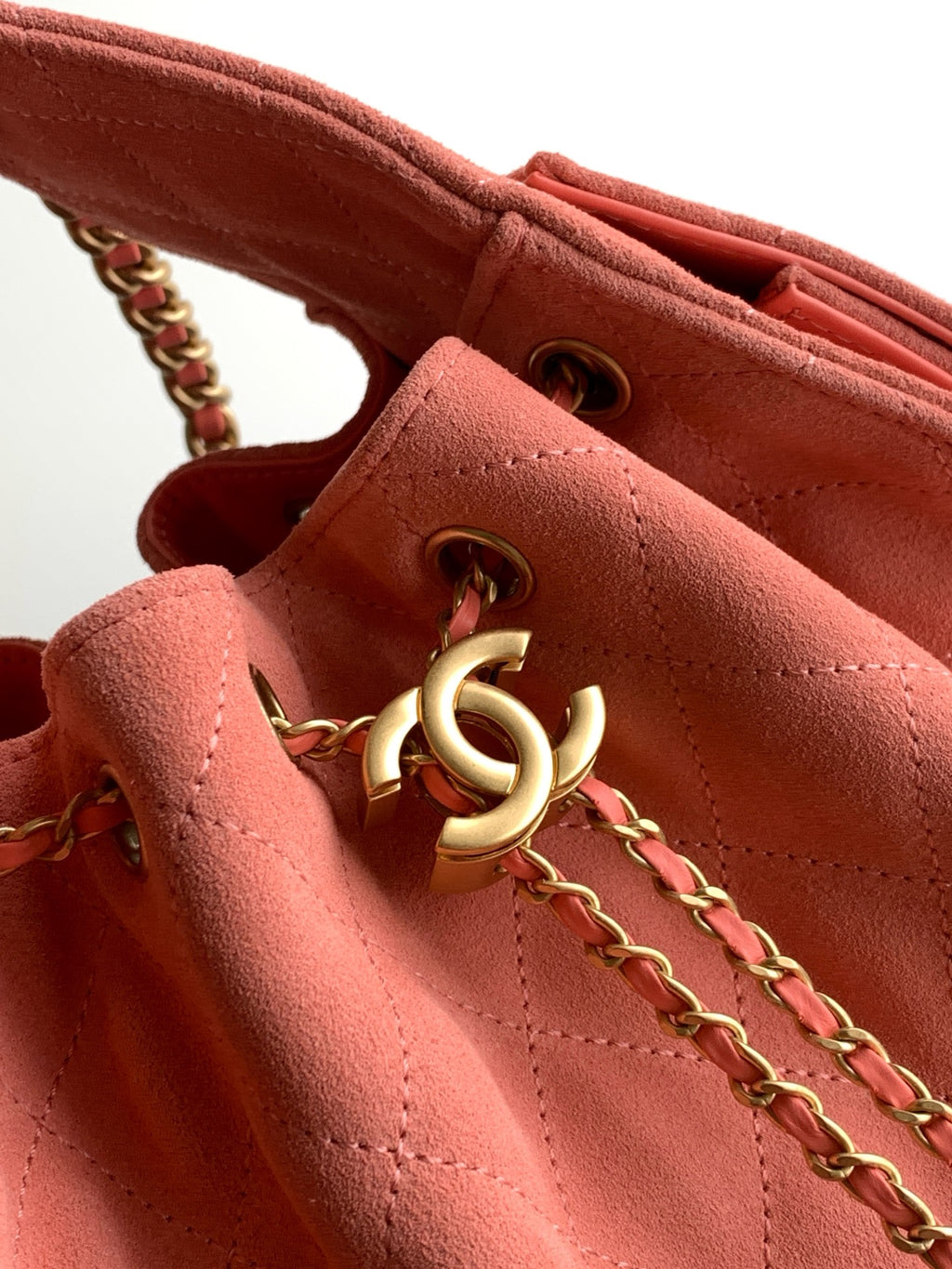 Chanel 26C Mini Suede Drawstring Top Handle Bag
