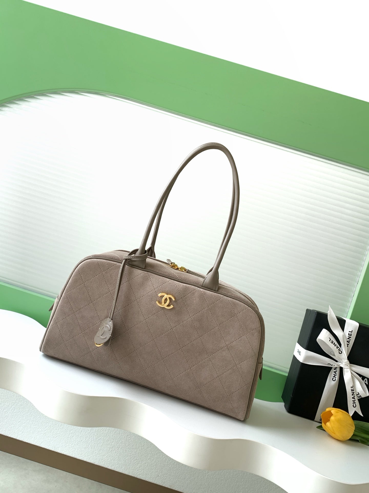 Chanel 26S Bowling Bag — Grey
