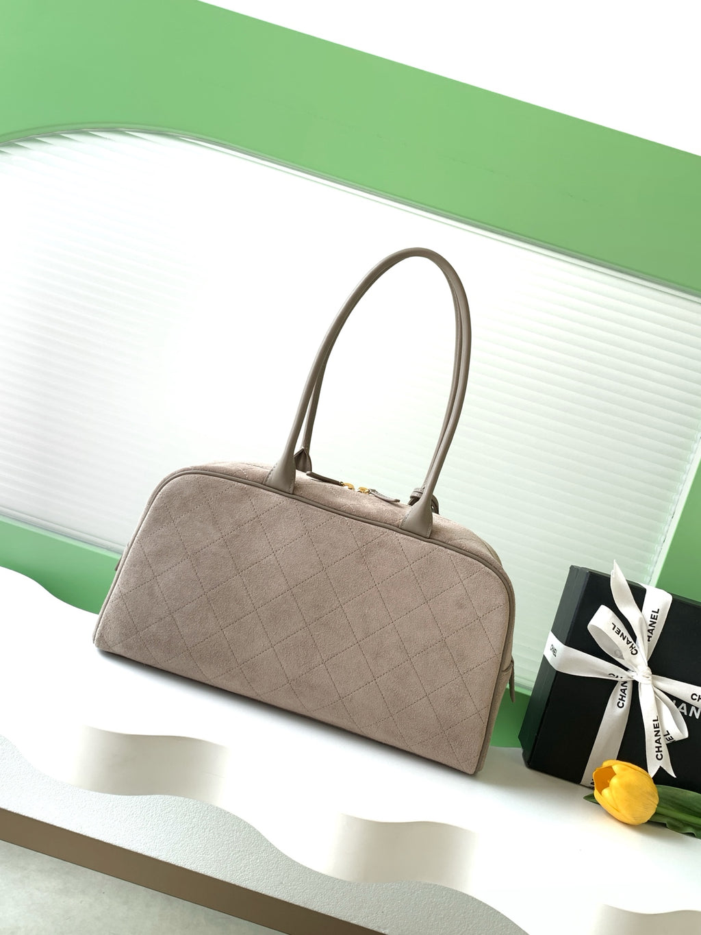 Chanel 26S Bowling Bag — Grey