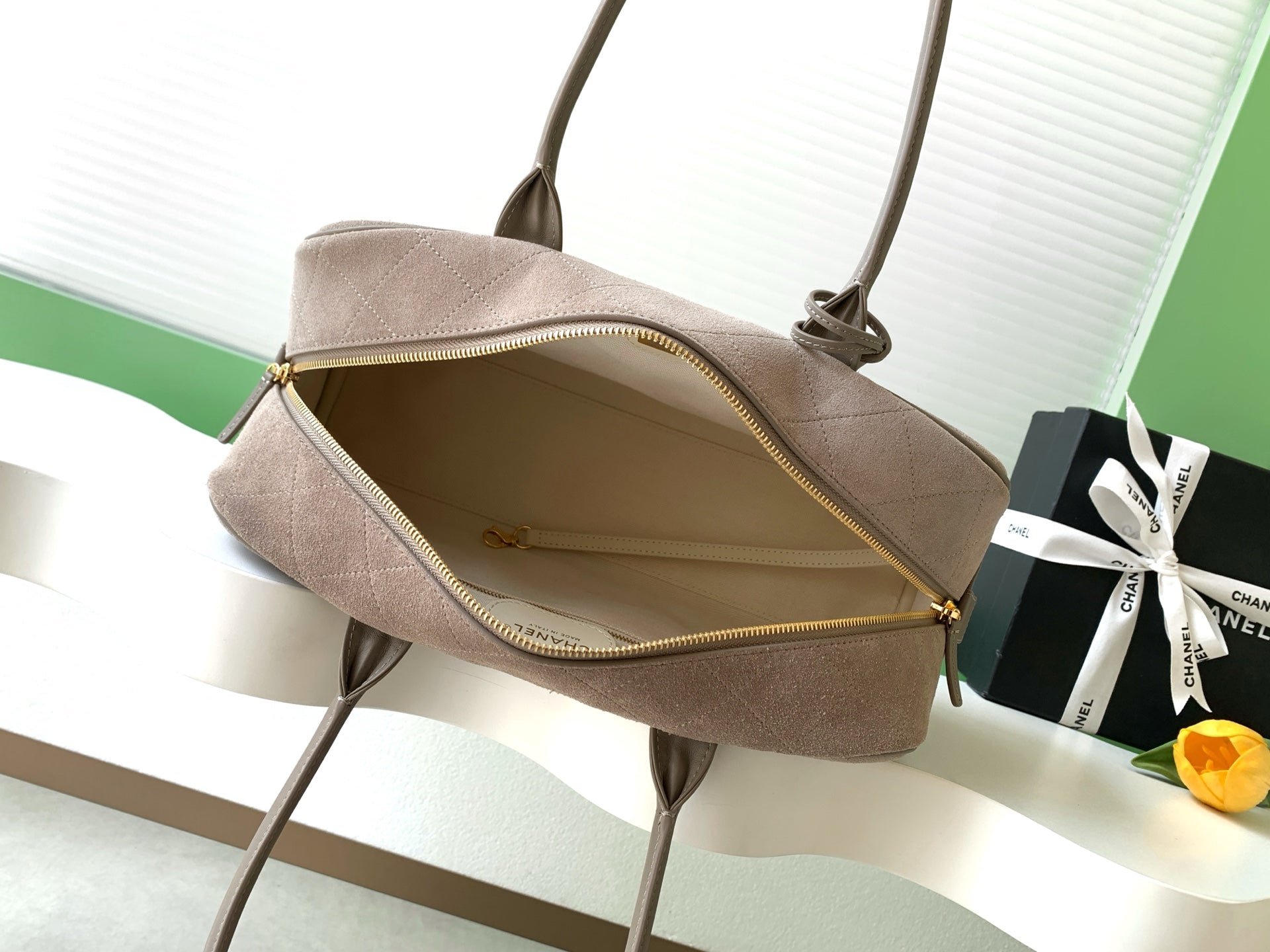 Chanel 26S Bowling Bag — Grey