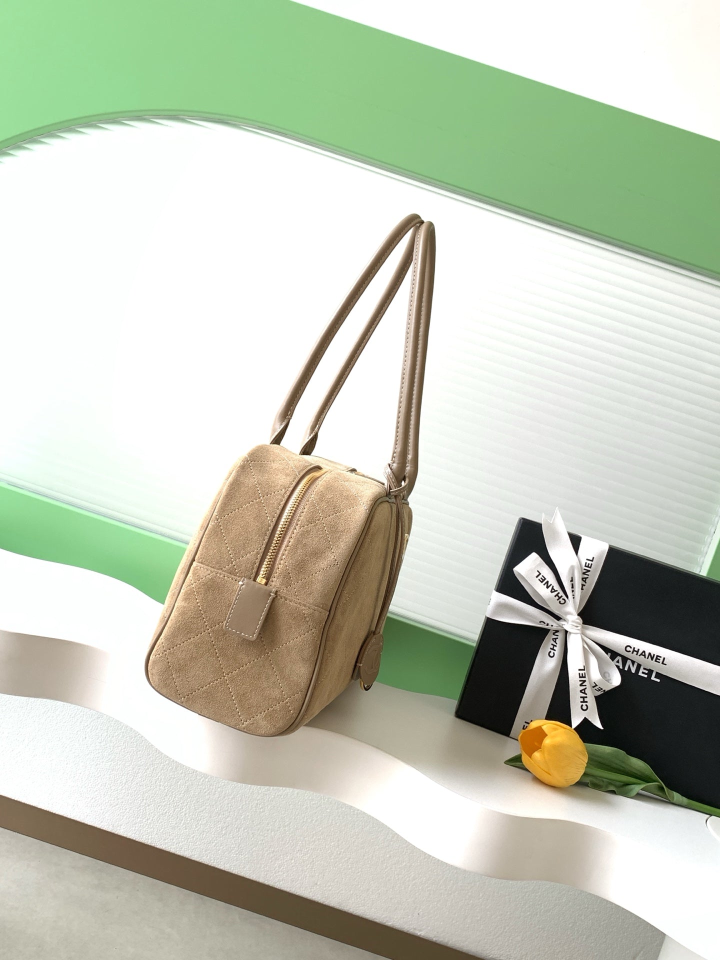 Chanel 26S Bowling Bag — Apricot