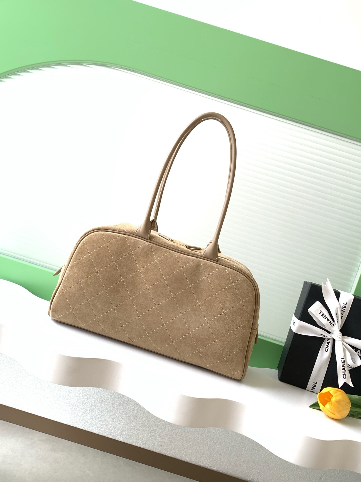 Chanel 26S Bowling Bag — Apricot