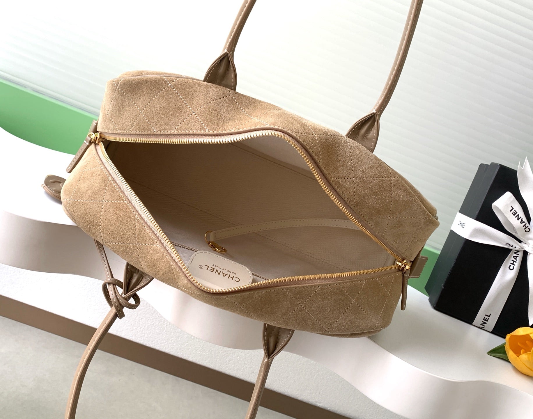 Chanel 26S Bowling Bag — Apricot