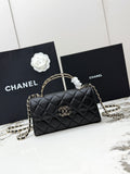 Chanel 25S Caviar Leather Kelly Handle Bag — Black