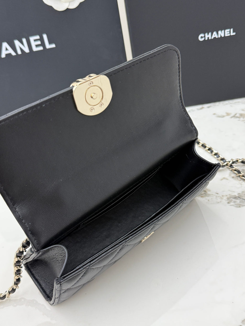 Chanel 25S Caviar Leather Kelly Handle Bag — Black