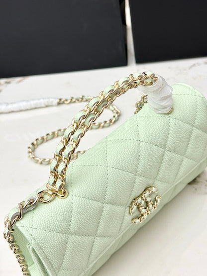 Chanel 25S Caviar Leather Kelly Handle Bag — Bubble Green