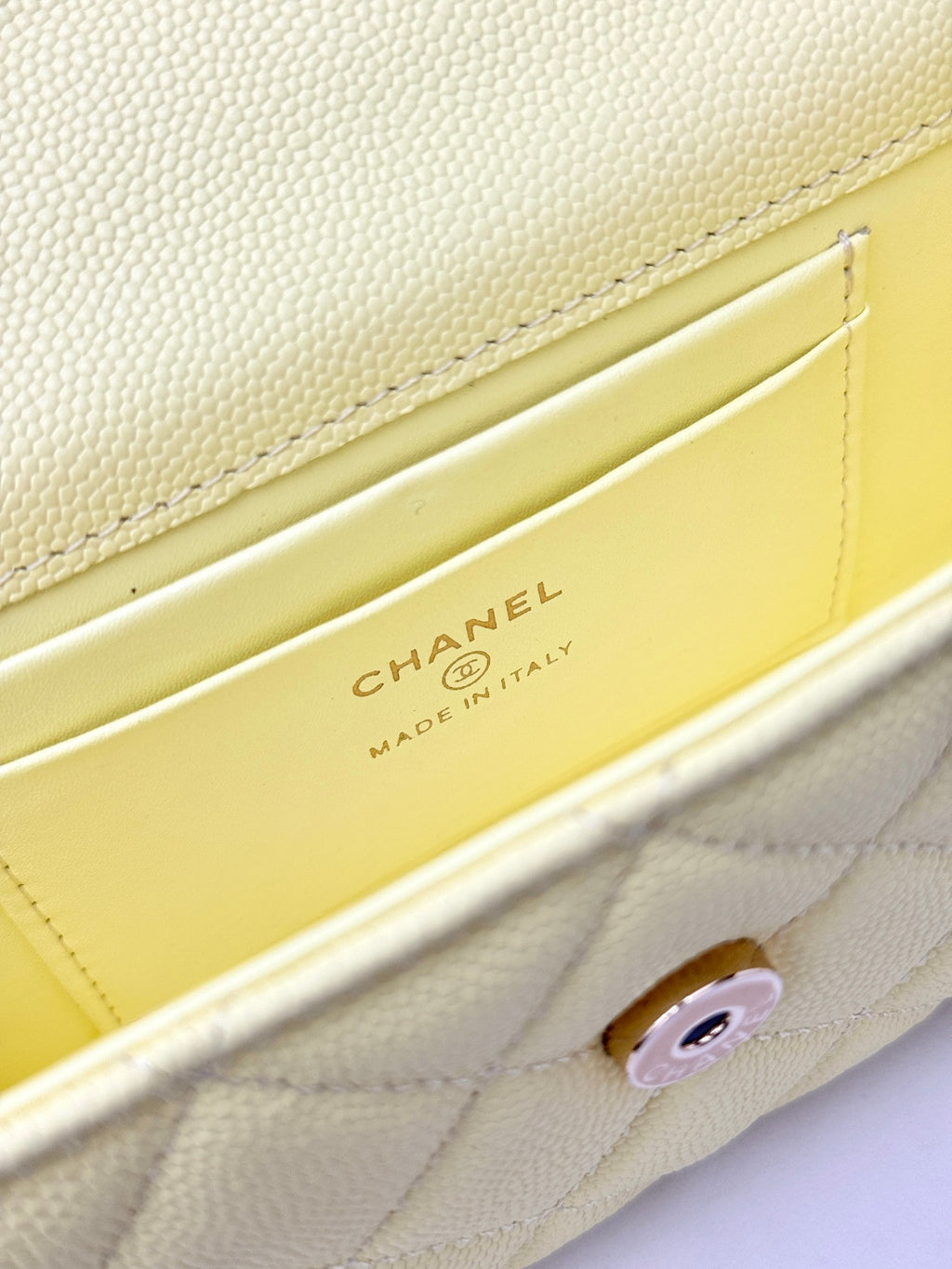 Chanel 25S Caviar Leather Kelly Handle Bag — Lemon Yellow