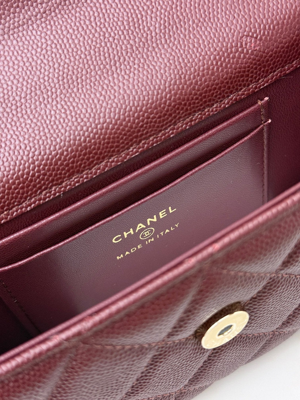 Chanel 25S Caviar Leather Kelly Handle Bag — Burgundy