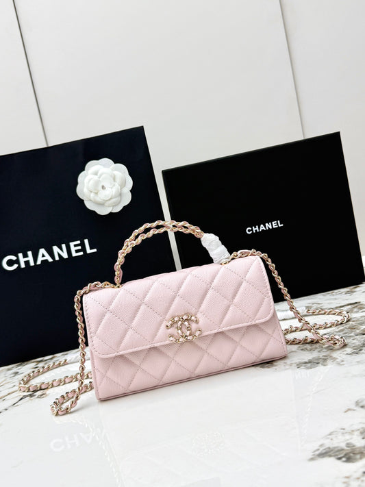 Chanel 25S Caviar Leather Kelly Handle Bag — Sakura Pink