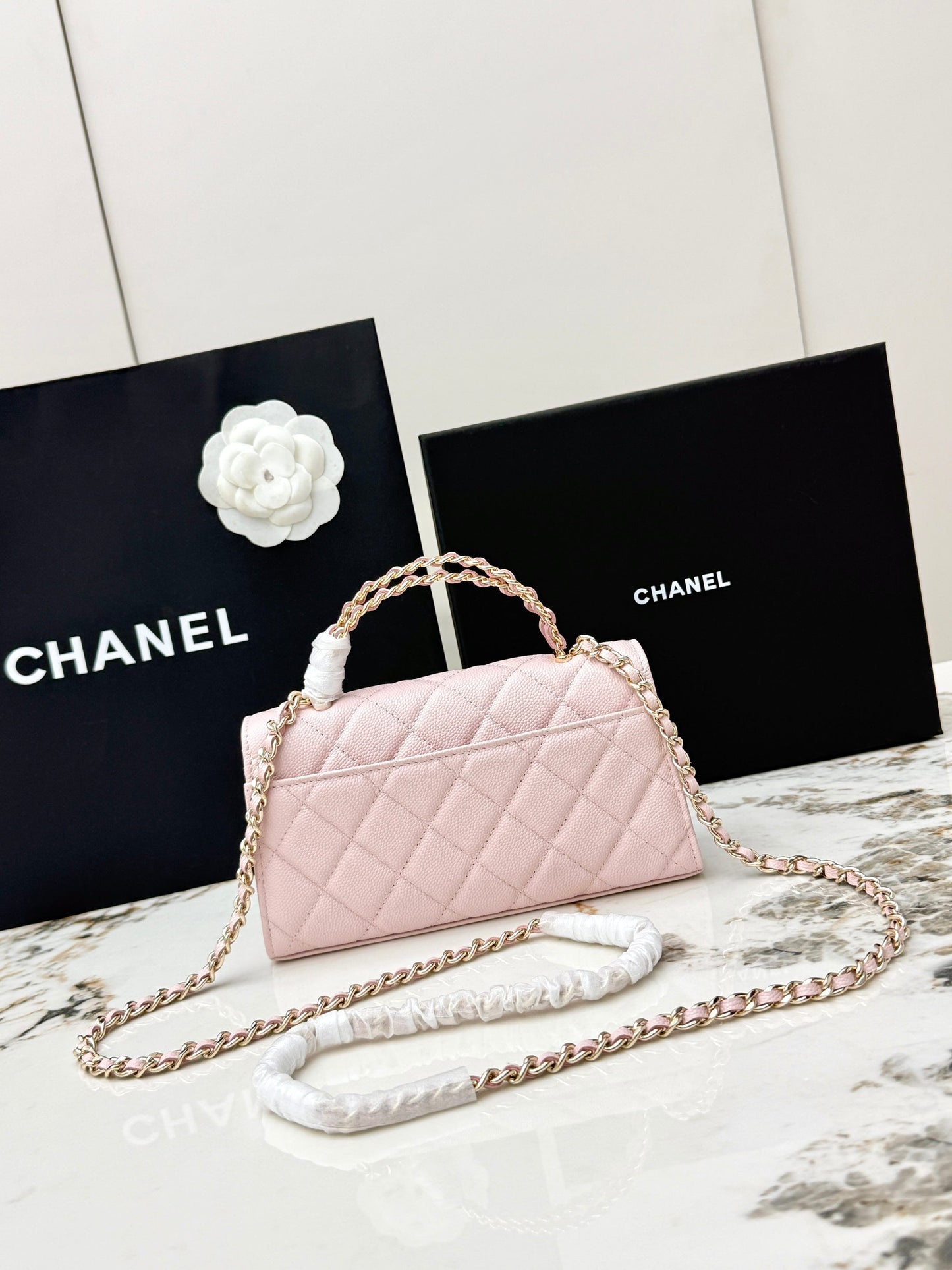 Chanel 25S Caviar Leather Kelly Handle Bag — Sakura Pink