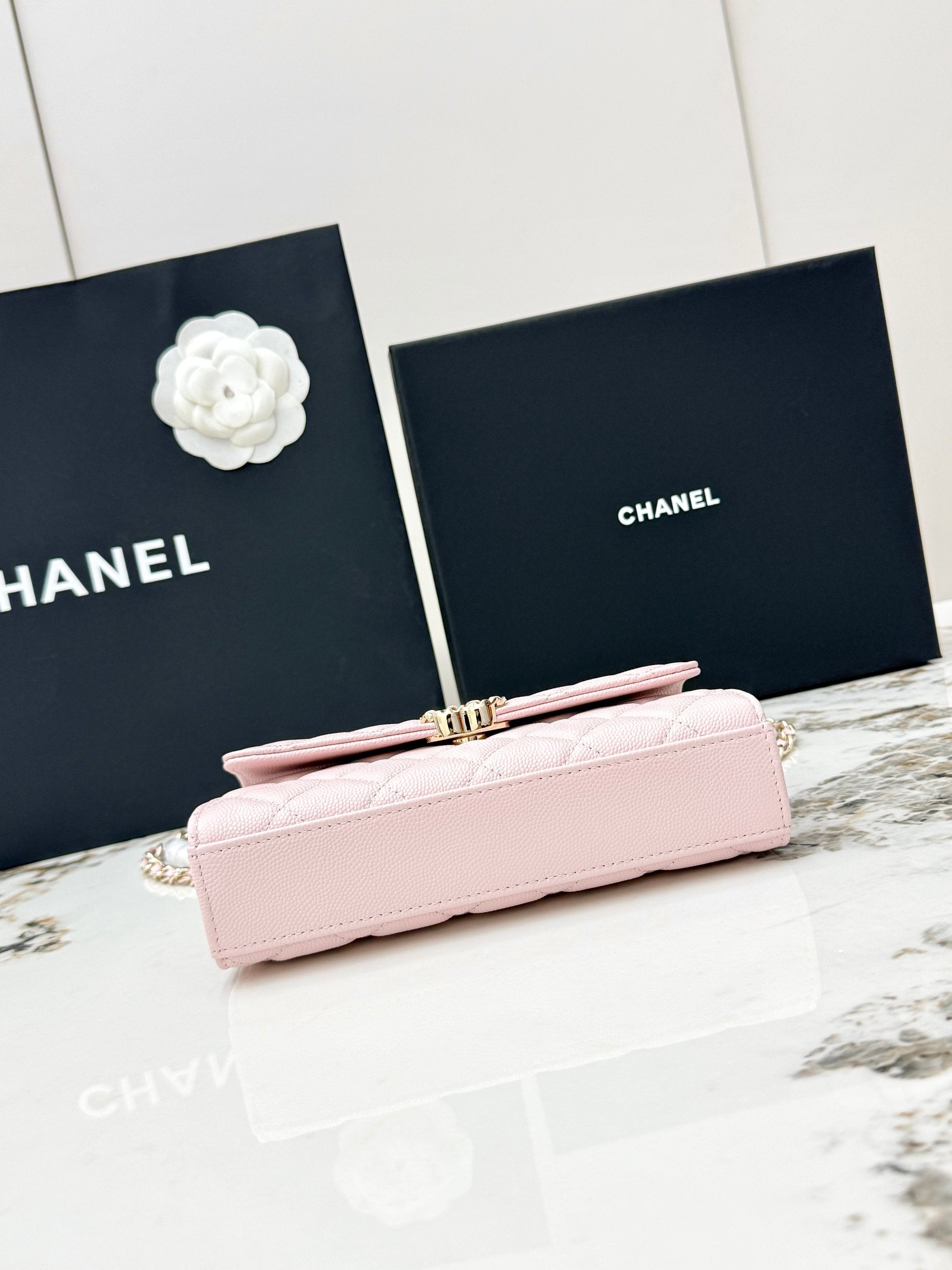 Chanel 25S Caviar Leather Kelly Handle Bag — Sakura Pink