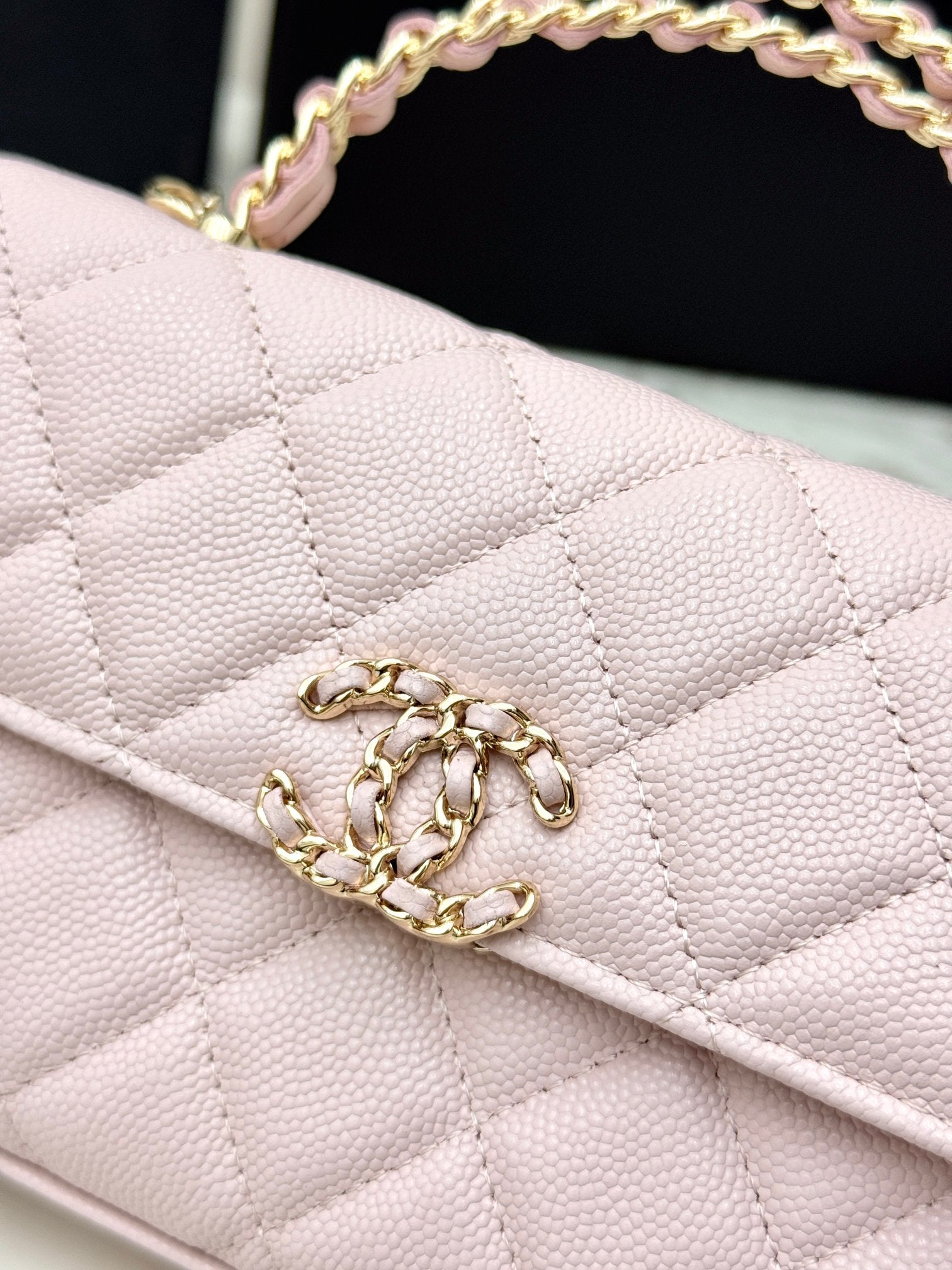Chanel 25S Caviar Leather Kelly Handle Bag — Sakura Pink