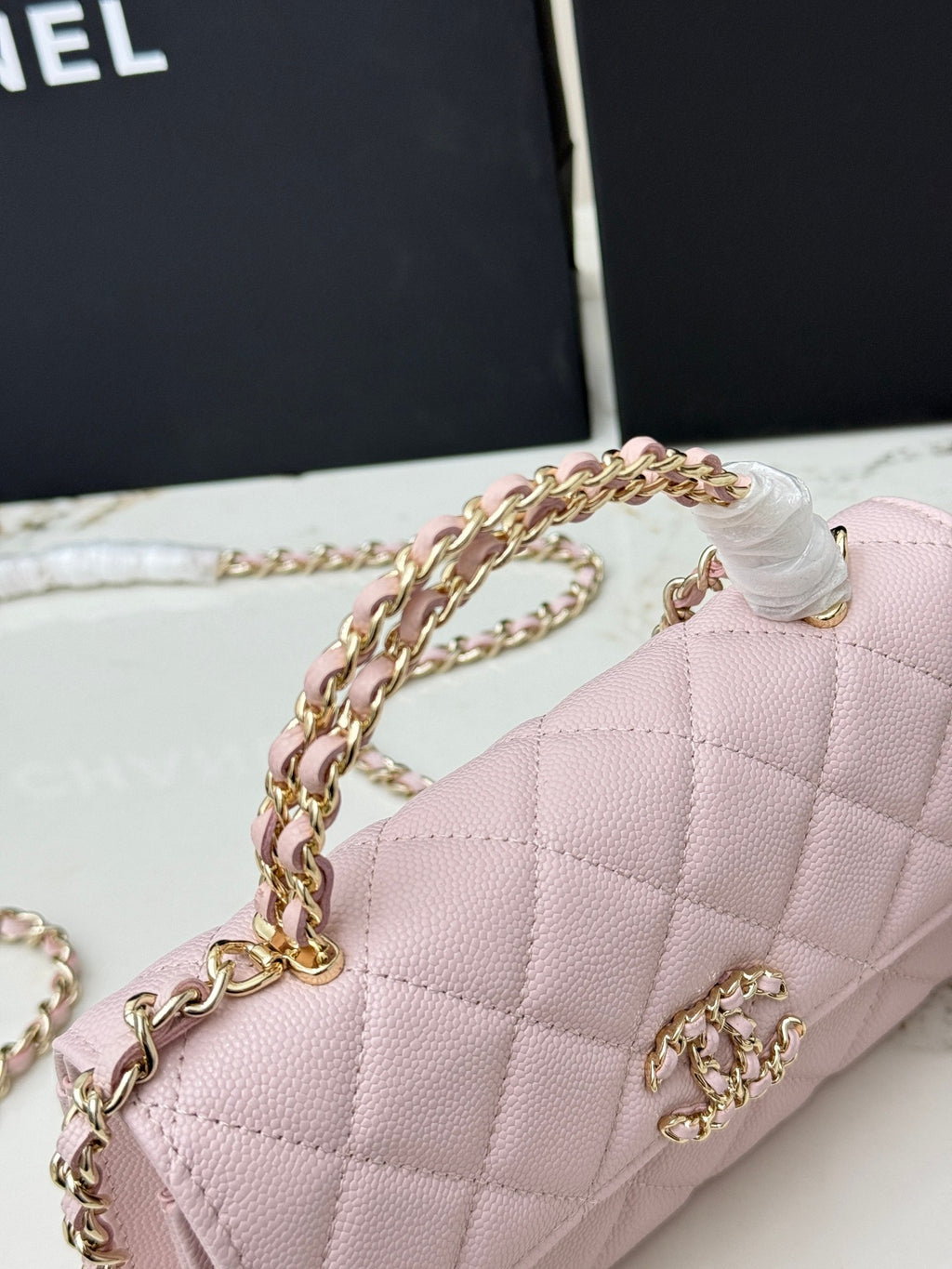 Chanel 25S Caviar Leather Kelly Handle Bag — Sakura Pink