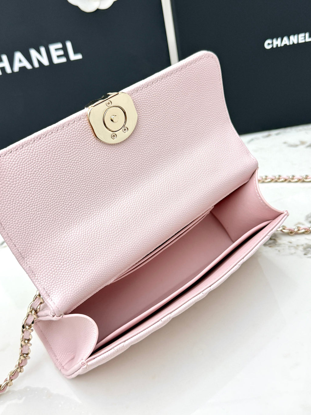 Chanel 25S Caviar Leather Kelly Handle Bag — Sakura Pink