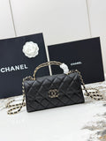 Chanel 25S Caviar Leather Kelly Handle Bag — Matte Black
