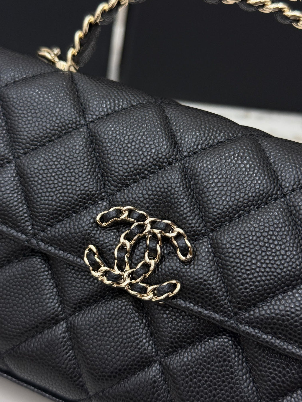 Chanel 25S Caviar Leather Kelly Handle Bag — Matte Black