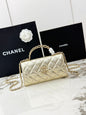 Chanel 25S Caviar Leather Kelly Handle Bag — Gold