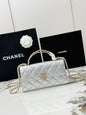 Chanel 25S Caviar Leather Kelly Handle Bag — Glacier Silver