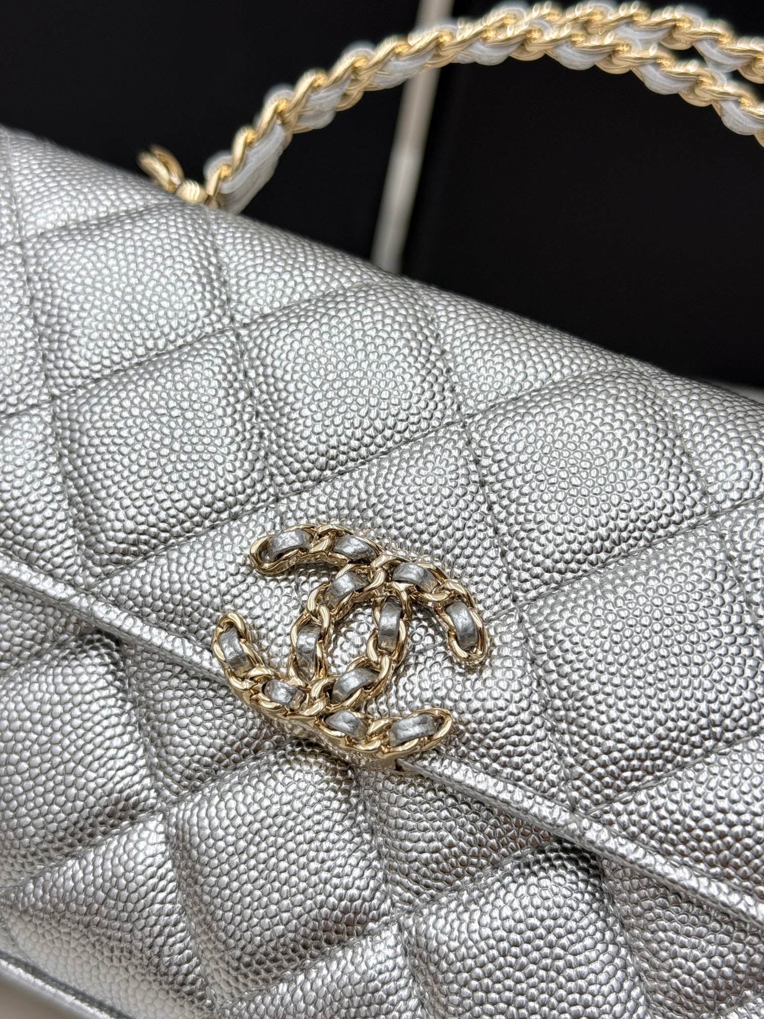 Chanel 25S Caviar Leather Kelly Handle Bag — Glacier Silver