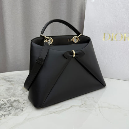 Dior 2026 Spring/Summer Bow Handbag — Black with Gold Hardware