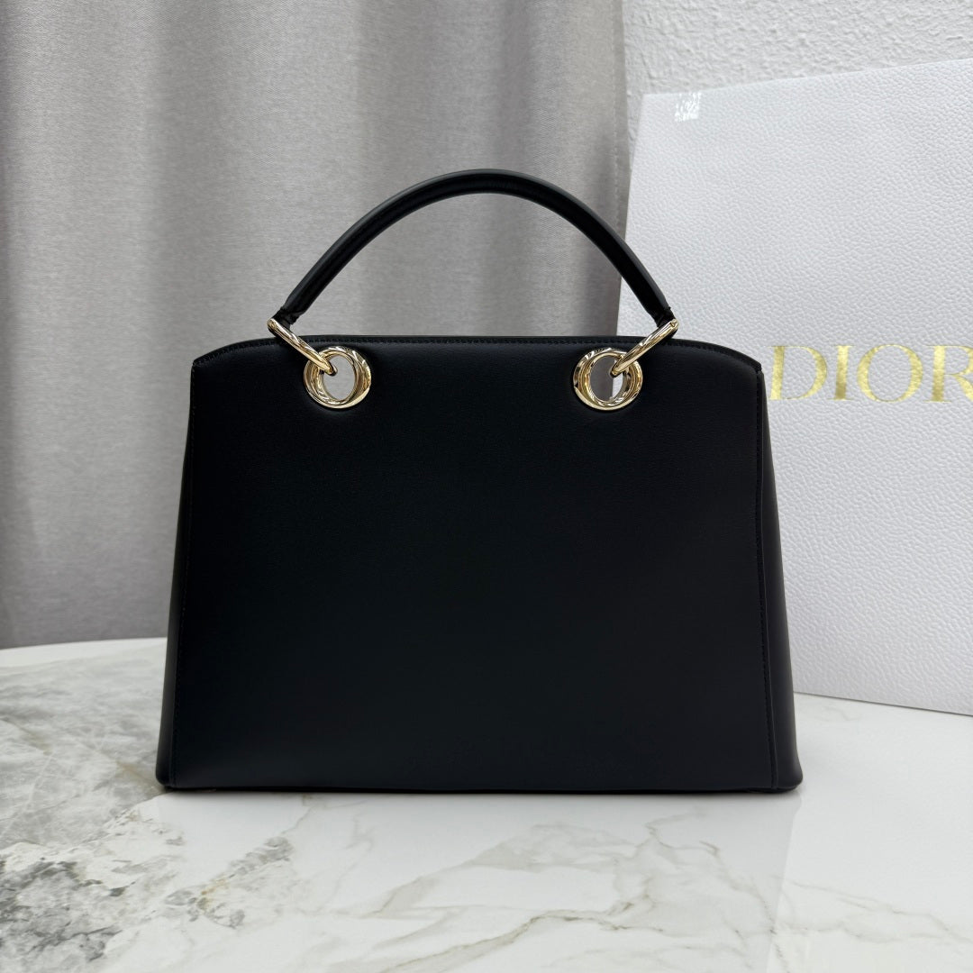 Dior 2026 Spring/Summer Bow Handbag — Black with Gold Hardware