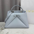 Dior 2026 Spring/Summer Bow Handbag — Ice Blue with Silver Hardware