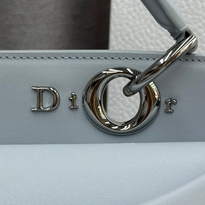 Dior 2026 Spring/Summer Bow Handbag — Ice Blue with Silver Hardware