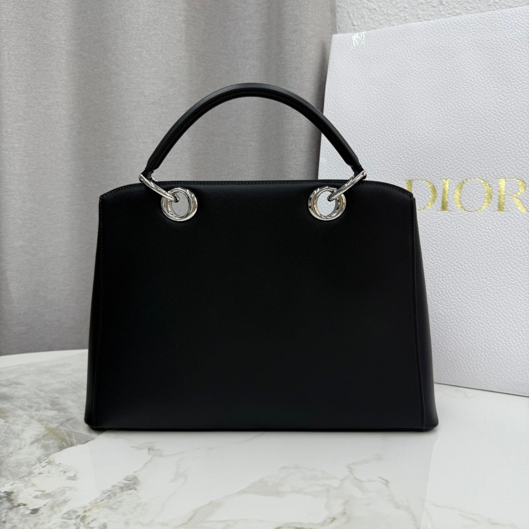 Dior 2026 Spring/Summer Bow Handbag — Black with Silver Hardware