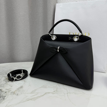 Dior 2026 Spring/Summer Bow Handbag — Black with Silver Hardware