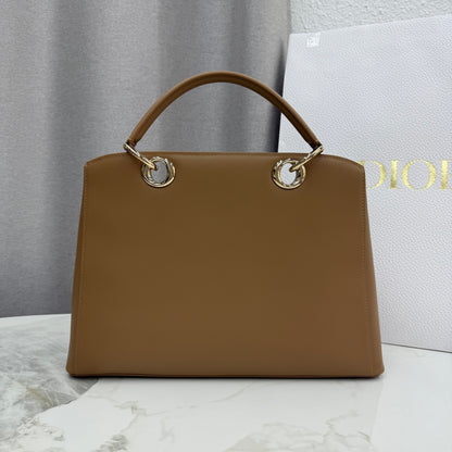 Dior 2026 Spring/Summer Bow Handbag — Caramel with Gold Hardware