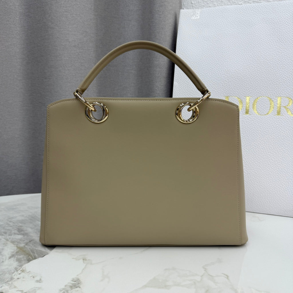 Dior 2026 Spring/Summer Bow Handbag — Apricot with Gold Hardware