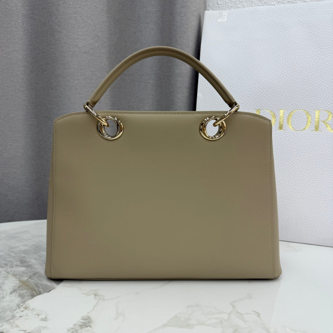 Dior 2026 Spring/Summer Bow Handbag — Apricot with Gold Hardware