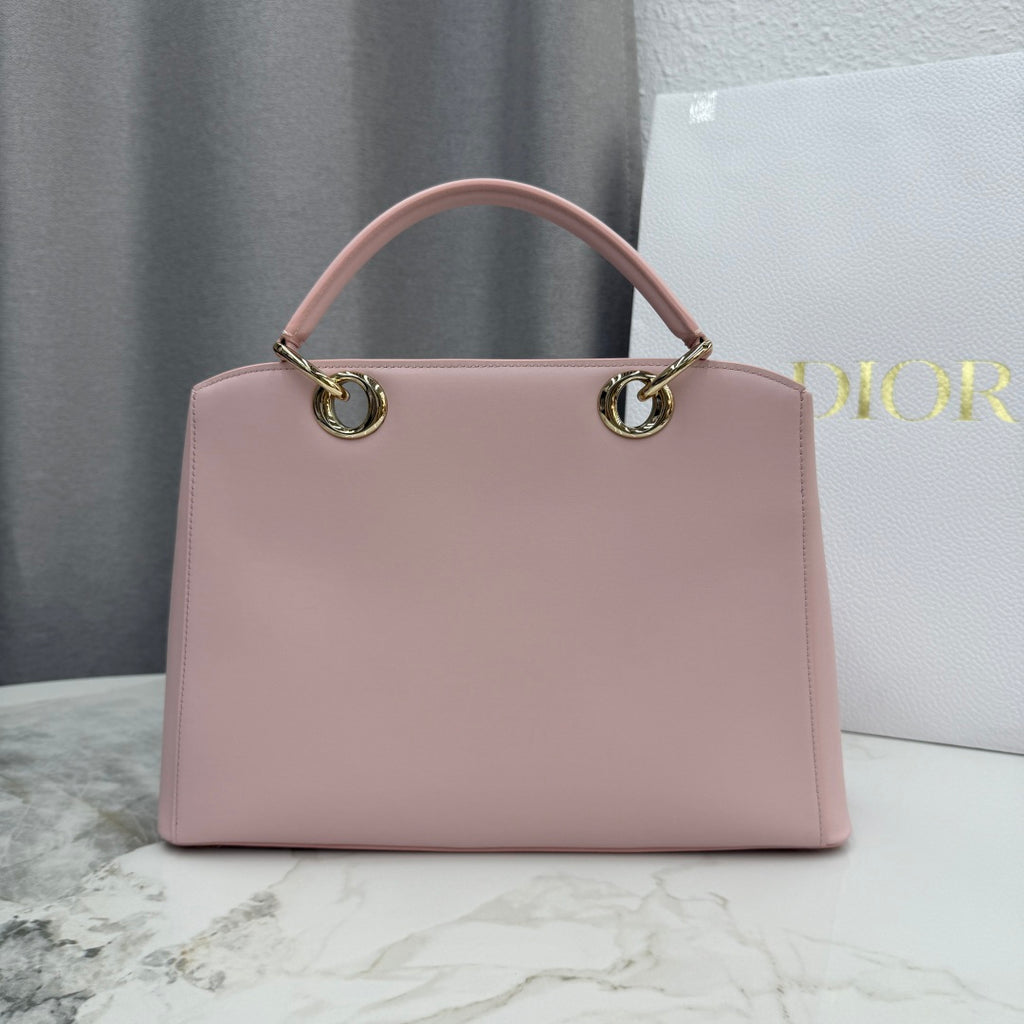 Dior 2026 Spring/Summer Bow Handbag — Blush Pink with Gold Hardware