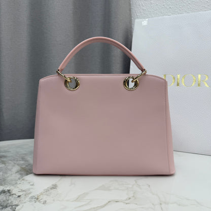 Dior 2026 Spring/Summer Bow Handbag — Blush Pink with Gold Hardware