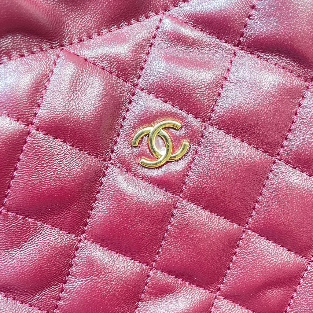 Chanel 25 Small Hobo Bag Burgundy & Gold