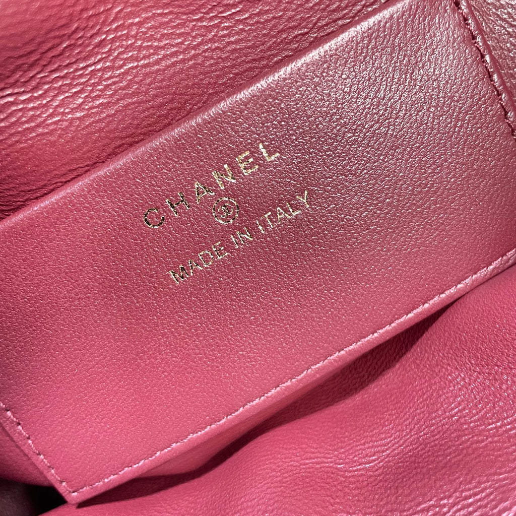 Chanel 25 Small Hobo Bag Burgundy & Gold
