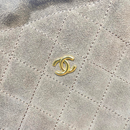 Chanel 25 Small Hobo Bag Dark Brown Suede & Gold