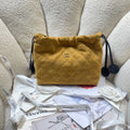 Chanel 25 Small Hobo Bag Mustard Yellow Suede & Gold