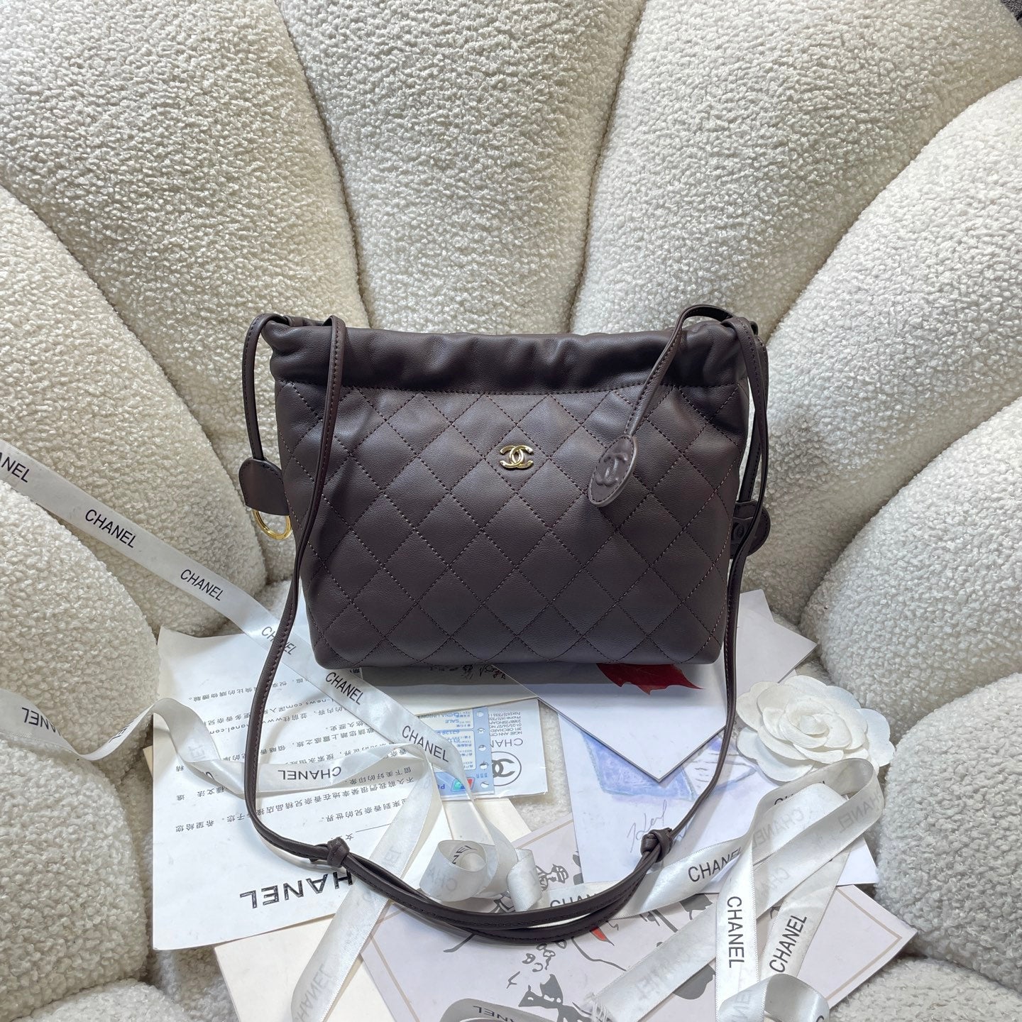Chanel 25 Small Hobo Bag Dark Brown Lambskin & Gold