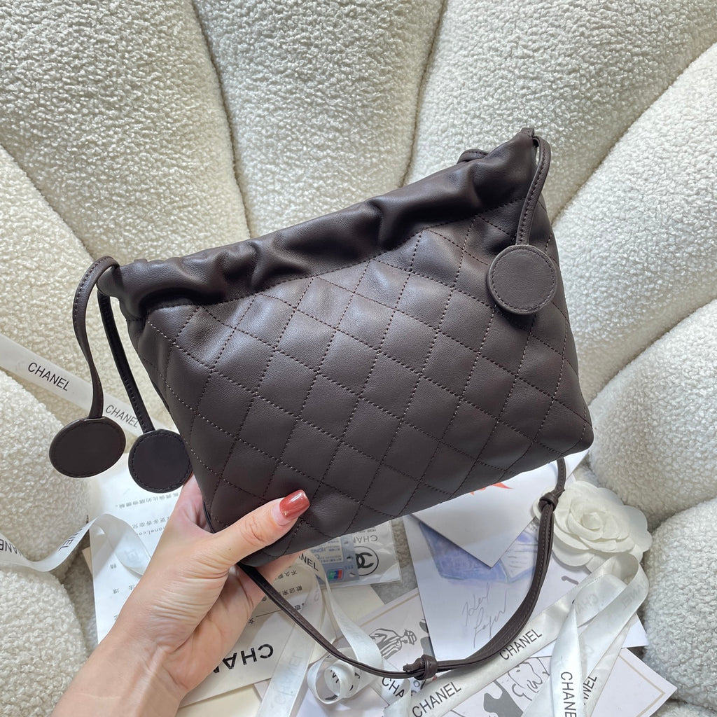 Chanel 25 Small Hobo Bag Dark Brown Lambskin & Gold