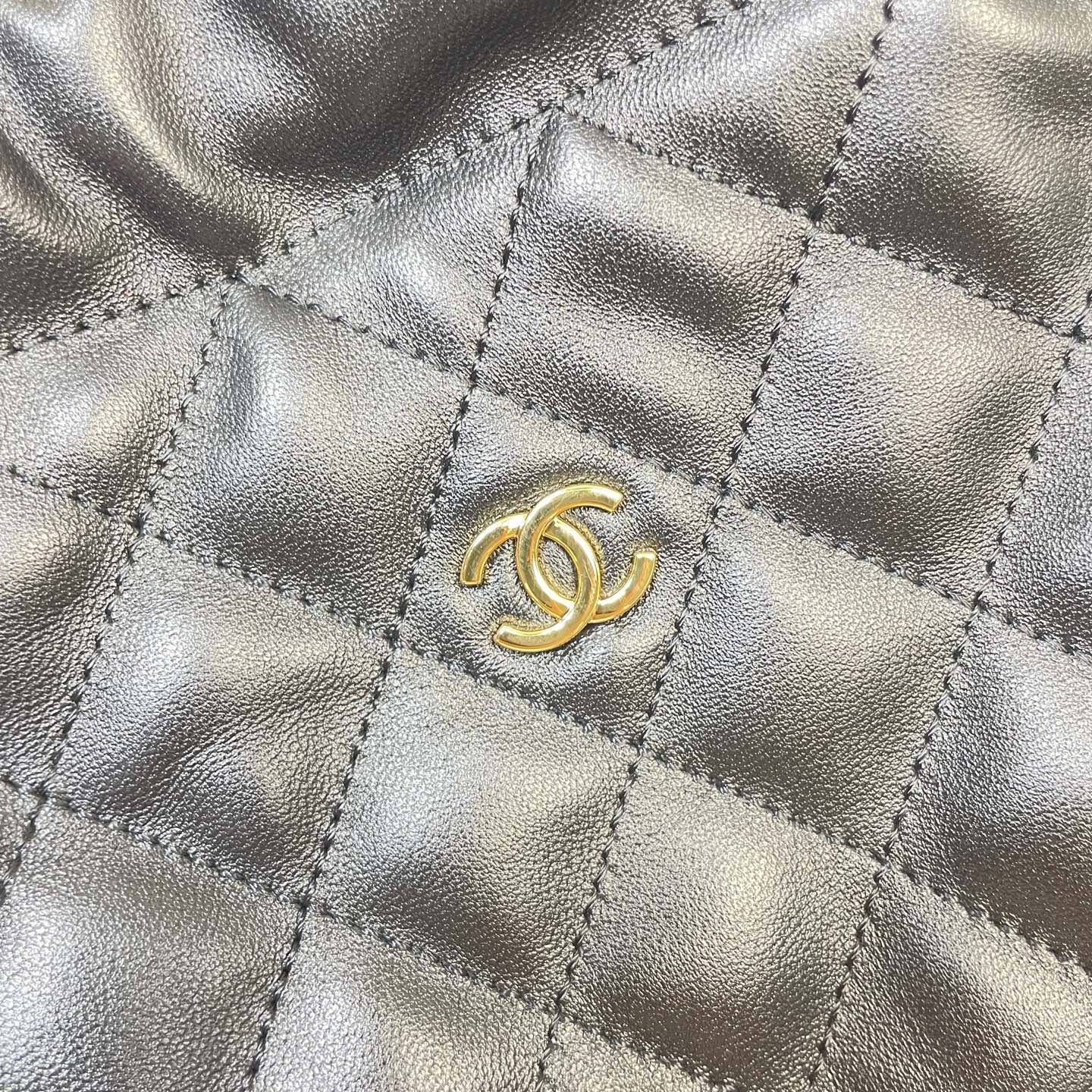 Chanel 25 Mini Hobo Bag Black Lambskin & Gold