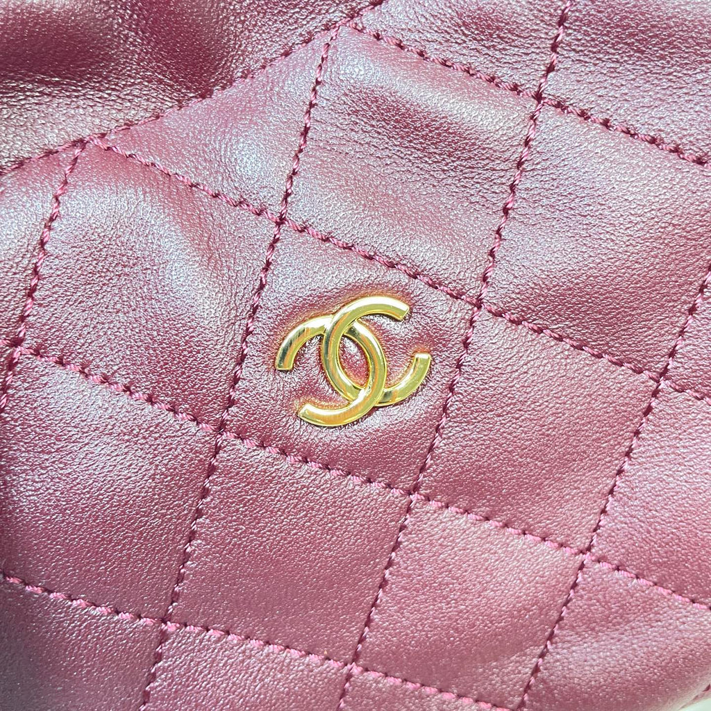 Chanel 25 Mini Hobo Bag Dark Burgundy Lambskin & Gold