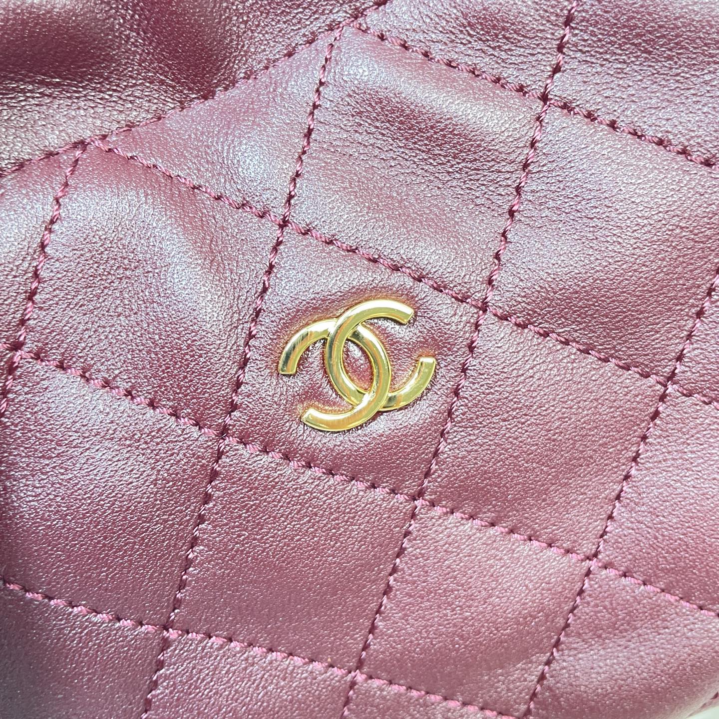 Chanel 25 Mini Hobo Bag Dark Burgundy Lambskin & Gold