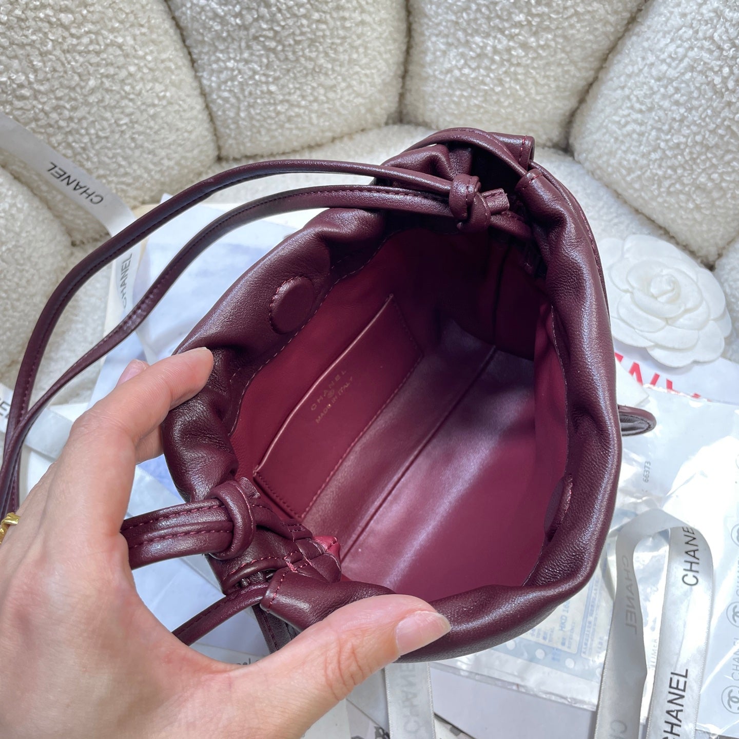 Chanel 25 Mini Hobo Bag Dark Burgundy Lambskin & Gold